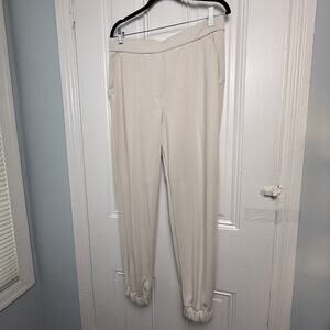Lululemon Womens 10 Joggers Cream Athleisure Athletic Workout Pants Lounge